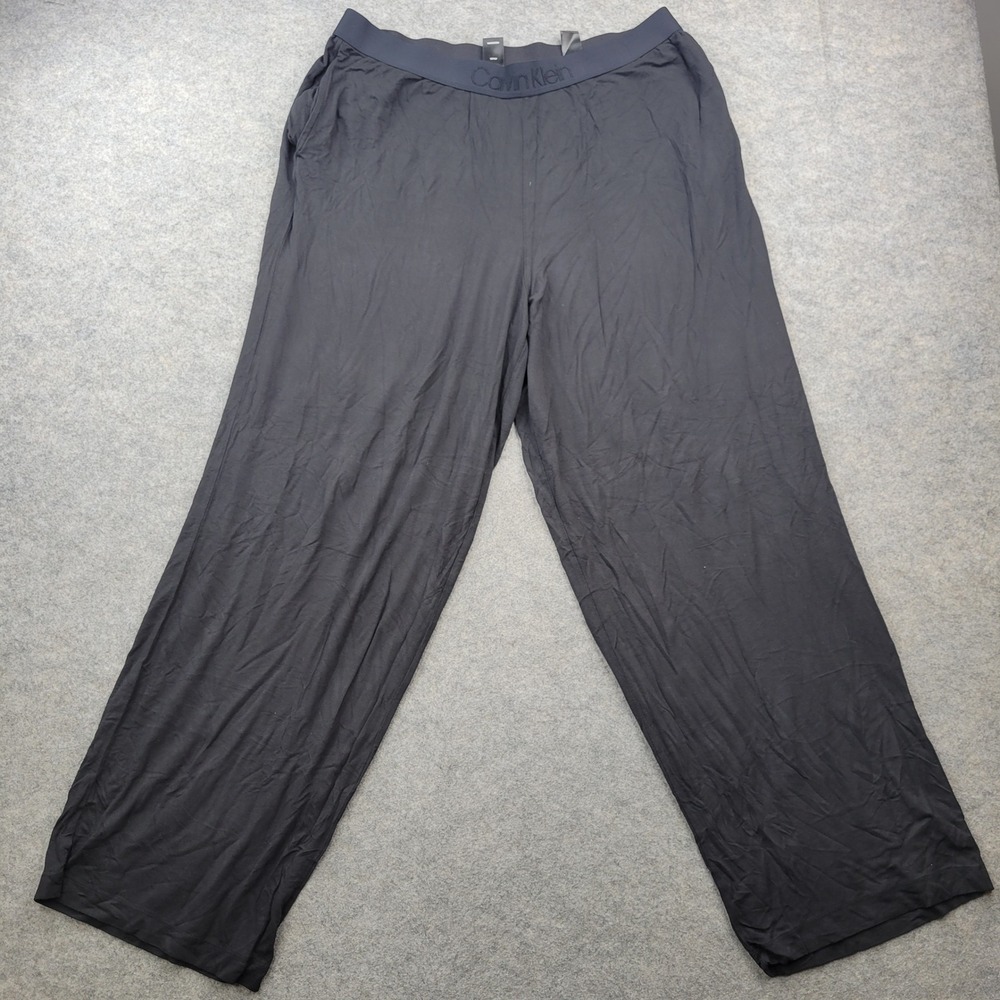 Calvin Klein Sleepwear Mens XL Black‎ Modal Blend Wide Leg Lounge Pajama Pants